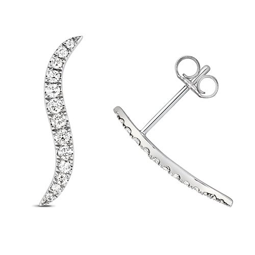 9CT 0.25CT DIAMOND EAR CLIMBERS