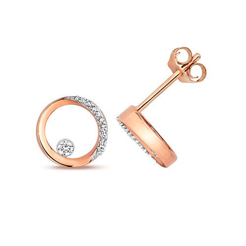 9CT DIAMOND CIRCLE SHAPE STUDS