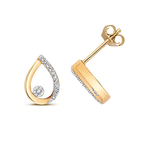 9CT DIAMOND PEAR SHAPE STUDS