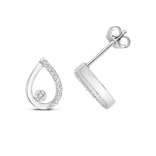 9CT DIAMOND PEAR SHAPE STUDS