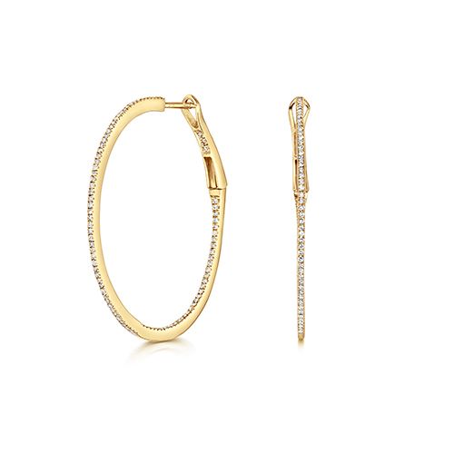 9CT 0.50CT DIAMOND HOOPS 34MM