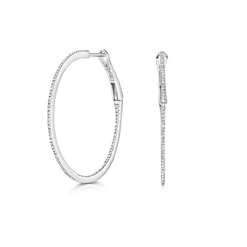 9CT 0.50CT DIAMOND HOOPS 34MM