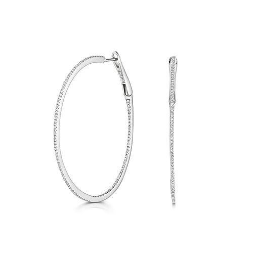 9CT 0.75CT DIAMOND HOOPS 43MM