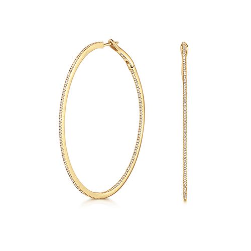 9CT 0.87CT DIAMOND HOOPS 53MM