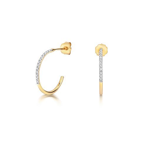 9CT DIAMOND HOOPS