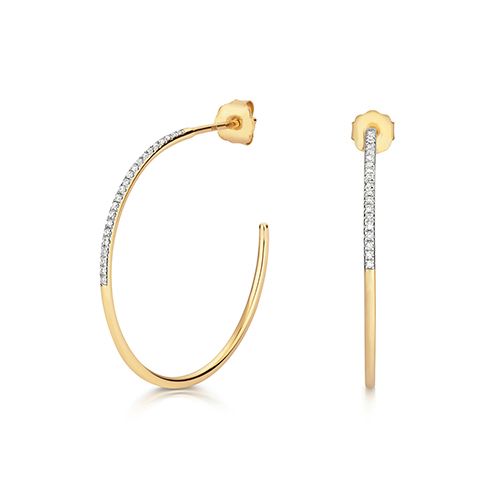 9CT DIAMOND HOOPS 25MM