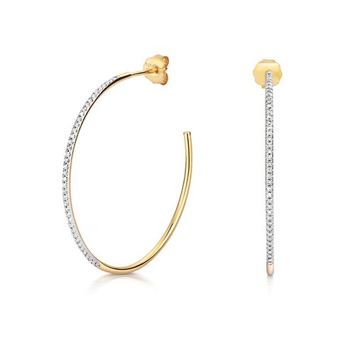 9CT 0.15CT DIAMOND HOOPS 28MM