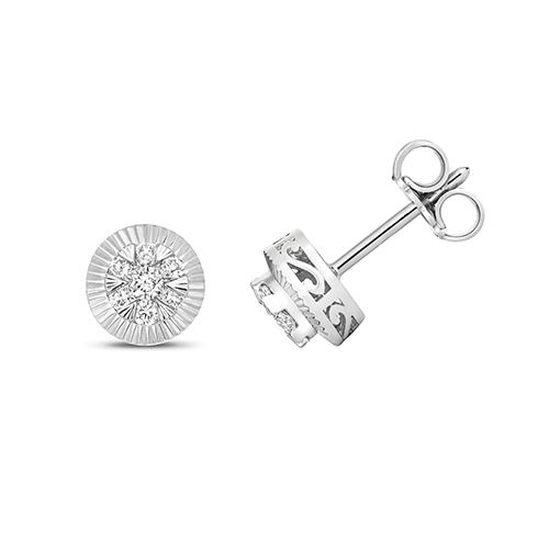 9CT 0.25CT DIAMOND STUDS WITH DIA CUT BEZEL
