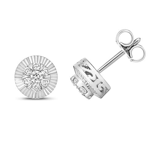 9CT 0.50CT DIAMOND STUDS WITH DIA CUT BEZEL