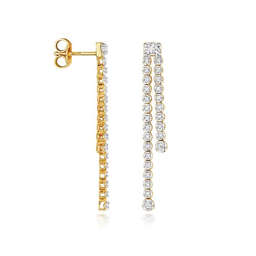 9CT 0.28CT DIAMOND DROP EARRINGS