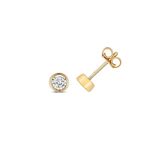 9CT 0.15CT DIAMOND ILLUSION RUBOVER STUDS