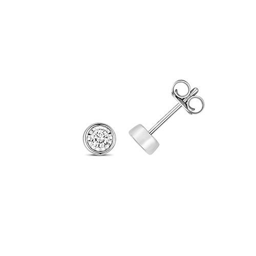9CT 0.15CT DIAMOND ILLUSION RUBOVER STUDS