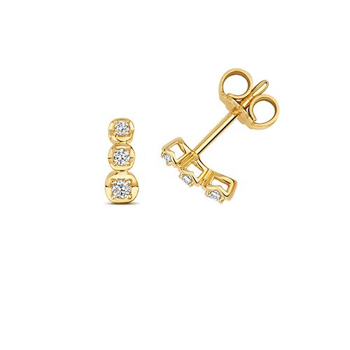 9CT 0.11CT DIAMOND DROP EARRING