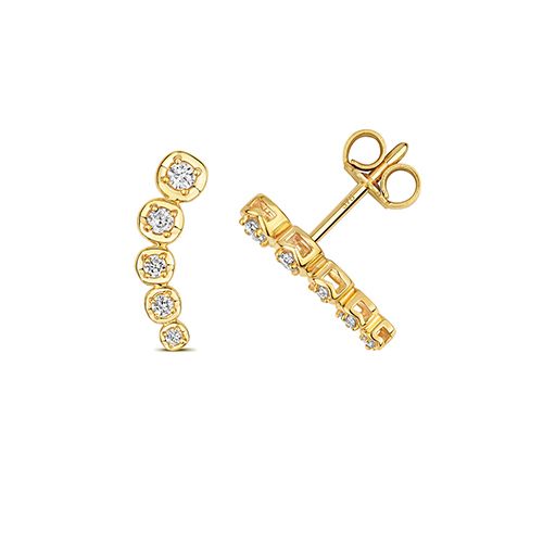 9CT 0.20CT DIAMOND DROP EARRING