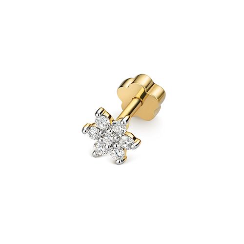 9CT 0.10CT DIAMOND CARTILAGE FLOWER STUD