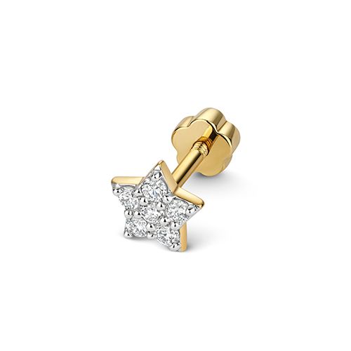9CT 0.11CT DIAMOND CARTILAGE STAR STUD