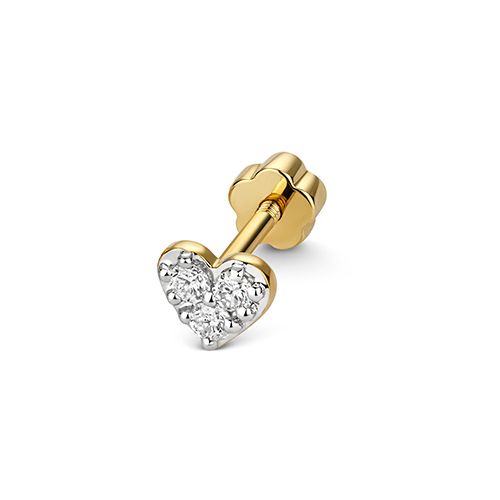 9CT DIAMOND CARTILAGE HEART STUD