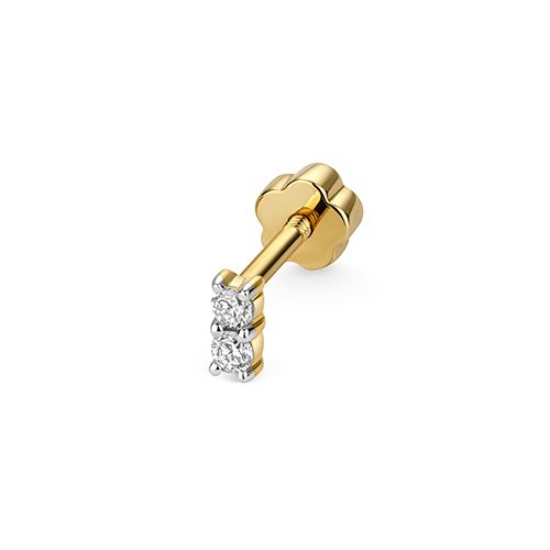 9CT DIAMOND CARTILAGE 2 STONE STUD