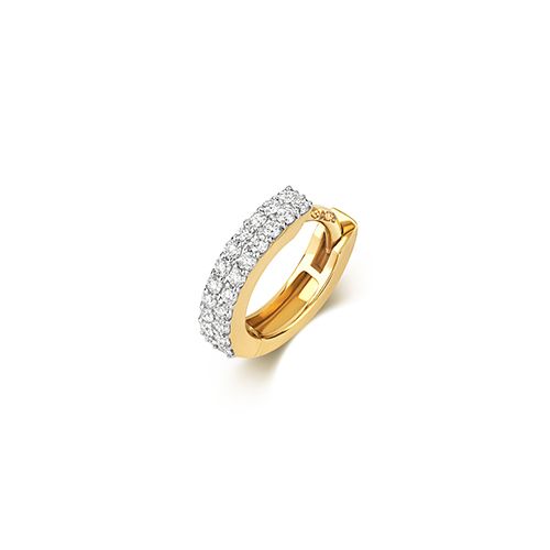 9CT 0.13CT DIAMOND CARTILAGE HOOP 2 ROWS