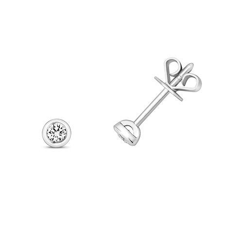 18CT 0.10CT DIAMOND RUBOVER STUD EARRINGS