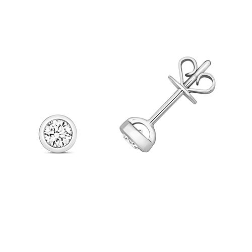 18CT 0.30CT DIAMOND RUBOVER STUD EARRINGS