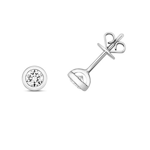 18CT 0.40CT DIAMOND RUBOVER STUD EARRINGS