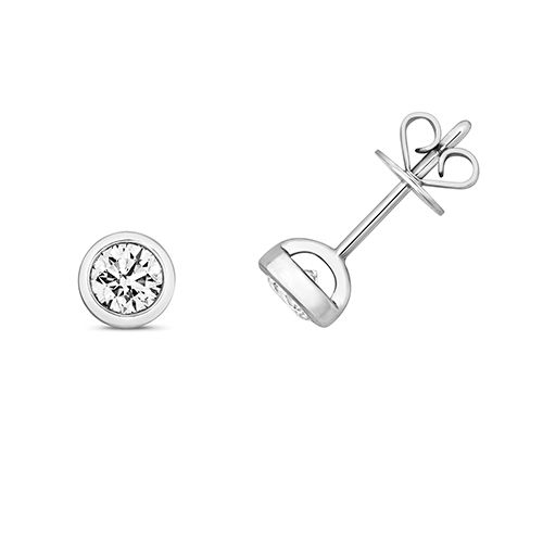 18CT 0.50CT DIAMOND RUBOVER STUD EARRINGS