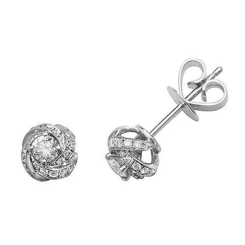 18CT 0.52CT DIAMOND KNOT EARRINGS
