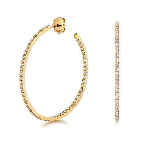 18CT 1.10CT DIAMOND HOOPS 40MM