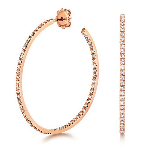 18CT 1.15CT DIAMOND HOOPS 40MM