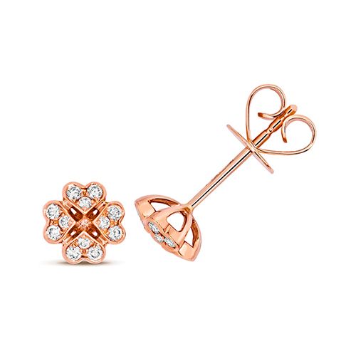 18CT 0.18CT DIAMOND CLOVER STUD EARRINGS