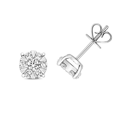 18CT 0.66CT DIAMOND BRILLIANT EARRINGS
