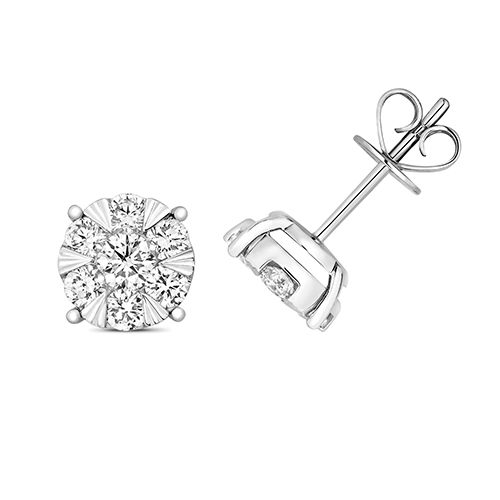 18CT 1.0CT DIAMOND BRILLIANT EARRINGS