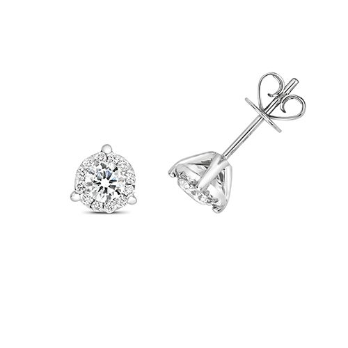 18CT 0.61CT DIAMOND BRILLIANT 3 CLAW STUDS