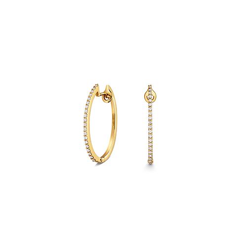 18CT 0.24CT DIAMOND OVAL HOOPS