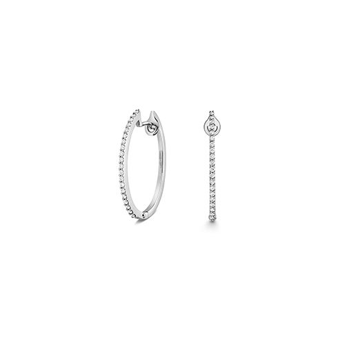 18CT 0.24CT DIAMOND OVAL HOOPS