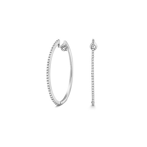 18CT 0.51CT DIAMOND OVAL HOOPS