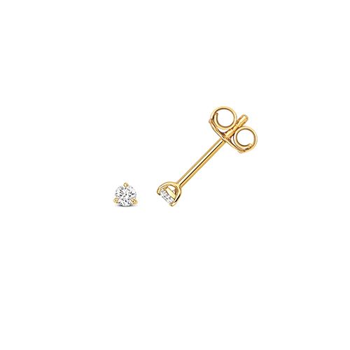 18CT 0.10CT DIAMOND 3 CLAW EARRING STUDS