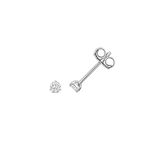 18CT 0.15CT DIAMOND 3 CLAW EARRING STUDS