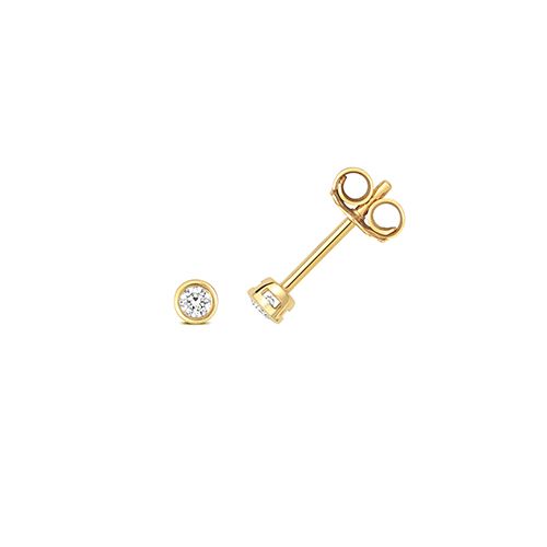 18CT 0.10CT DIAMOND RUBOVER EARRING STUDS