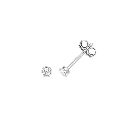 18CT 0.10CT DIAMOND RUBOVER EARRING STUDS