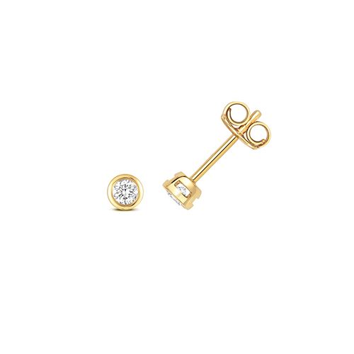 18CT 0.20CT DIAMOND RUBOVER EARRING STUDS