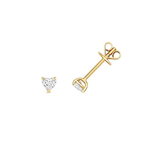 18CT 0.28CT DIAMOND HEART SHAPE EARRING STUDS
