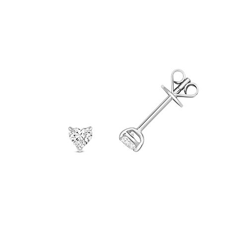 18CT 0.28CT DIAMOND HEART SHAPE EARRING STUDS