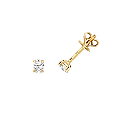 18CT 0.28CT DIAMOND OVAL CUT EARRING STUDS