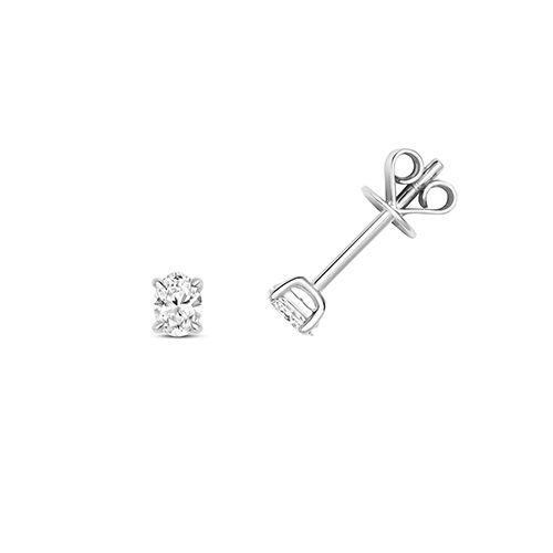 18CT 0.28CT DIAMOND OVAL CUT EARRING STUDS