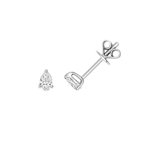 18CT 0.29CT DIAMOND PEAR SHAPE EARRING STUDS