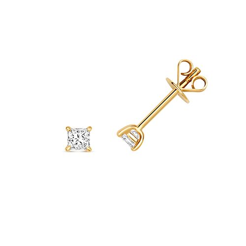 18CT 0.29CT DIAMOND PRINCESS CUT EARRING STUDS