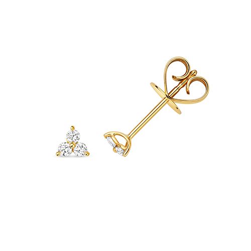 18CT 0.12CT DIAMOND THREE STONE STUDS