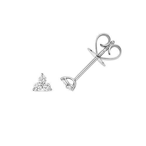 18CT 0.12CT DIAMOND THREE STONE STUDS